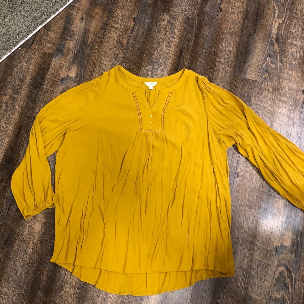Mustard Peasant Top